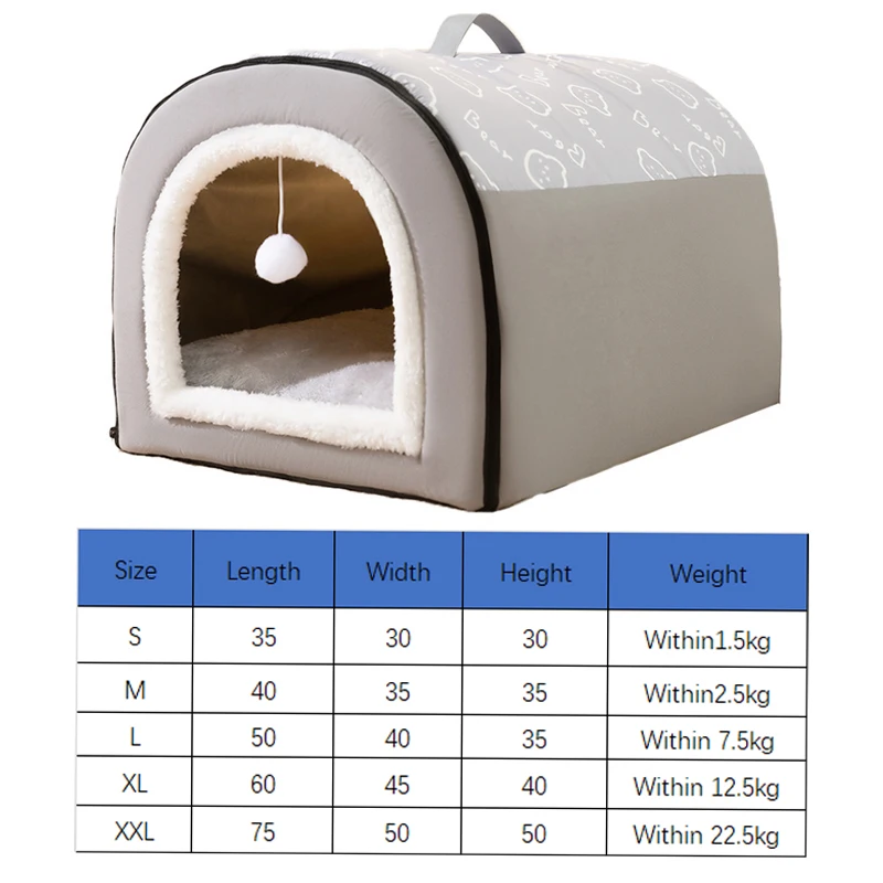 Winter warm hondenbed voor kleine middelgrote honden Afneembaar hondenslaapbed Puppybed Kennel Hondenaccessoires