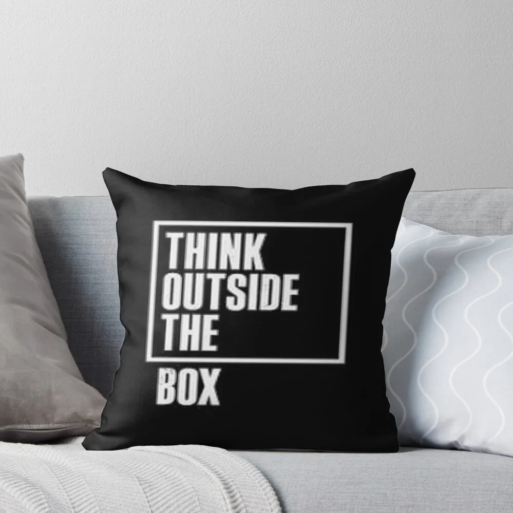 Best Entrepreneur Quotes - Think Outside The Box Throw Pillow Marble Cushion Cover pillow