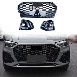 Bright black front bumper grille For Audi Q5 upgradation SQ5 2021-2022