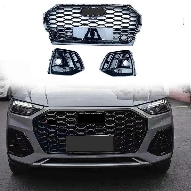 Jasnoczarna osłona przedniego zderzaka do Audi Q5 modernizacja SQ5 2021-2022
