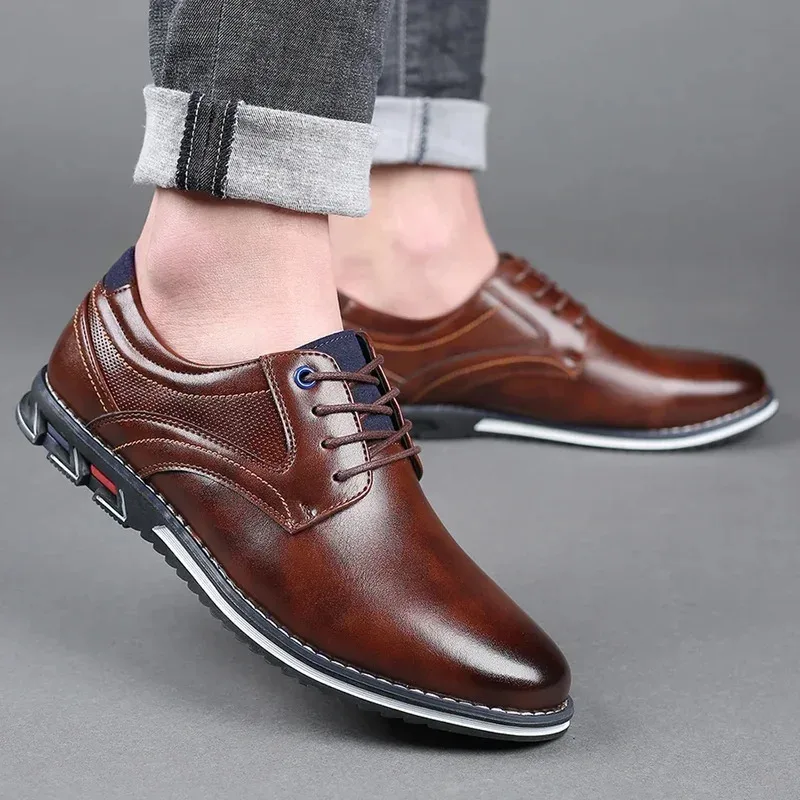 

2025 new business casual leather shoes men's fashionable leather casual shoes