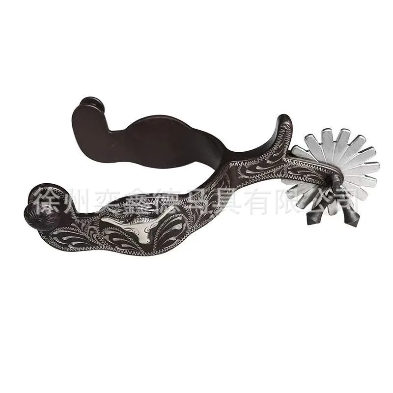 Equestrian Western Spurs, Carved Decorative Spurs, Horse Riding Training Accessories