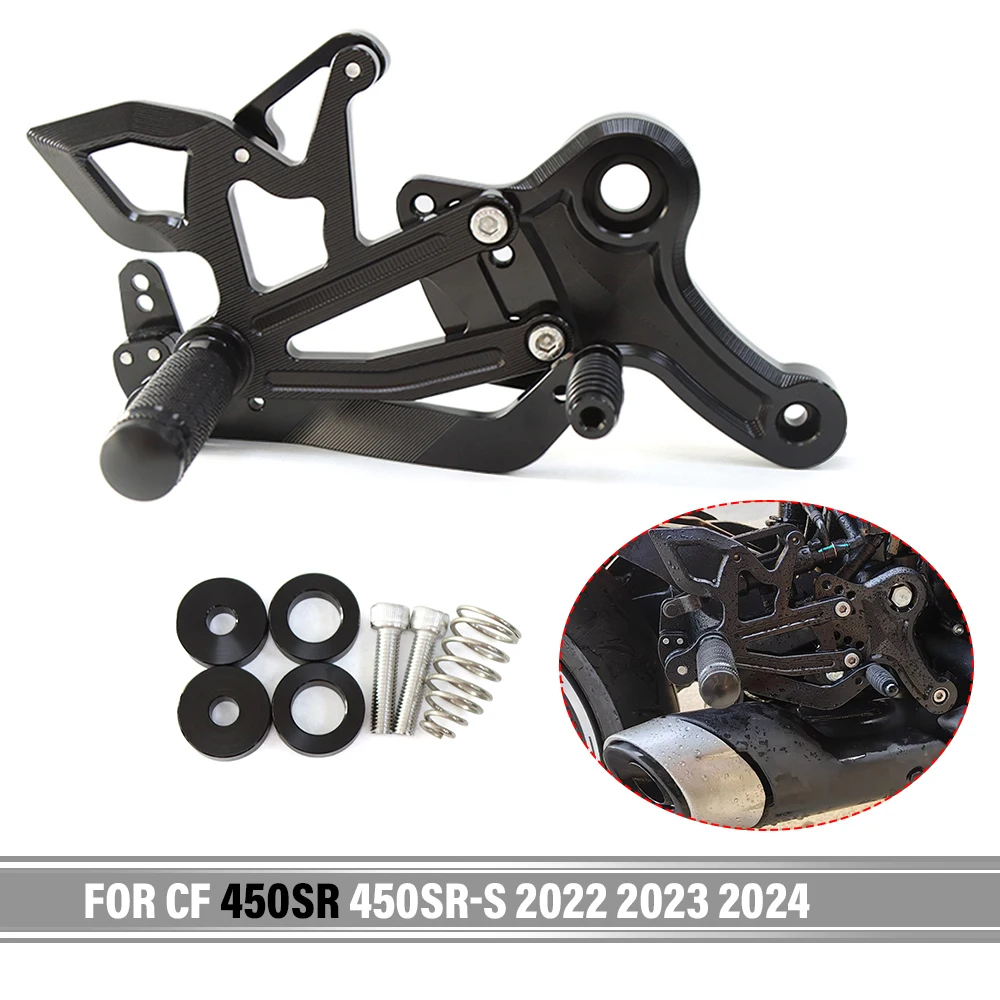 

For CF 450SR 450 SR 450SR-S 2022 2023 2024 CNC Adjustable Motorcycle Footrest Rear Set Rearsets Foot Pegs Pedal Footpeg Footrest