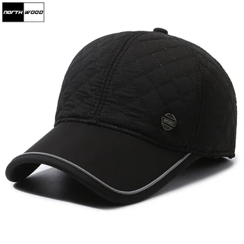 NORTHWOOD 남자 겨울 야구 모자 귀 보호 따뜻한 Snapback 모자 야외 내한성 짙어지면서 트럭 모자 남성 조절 가능