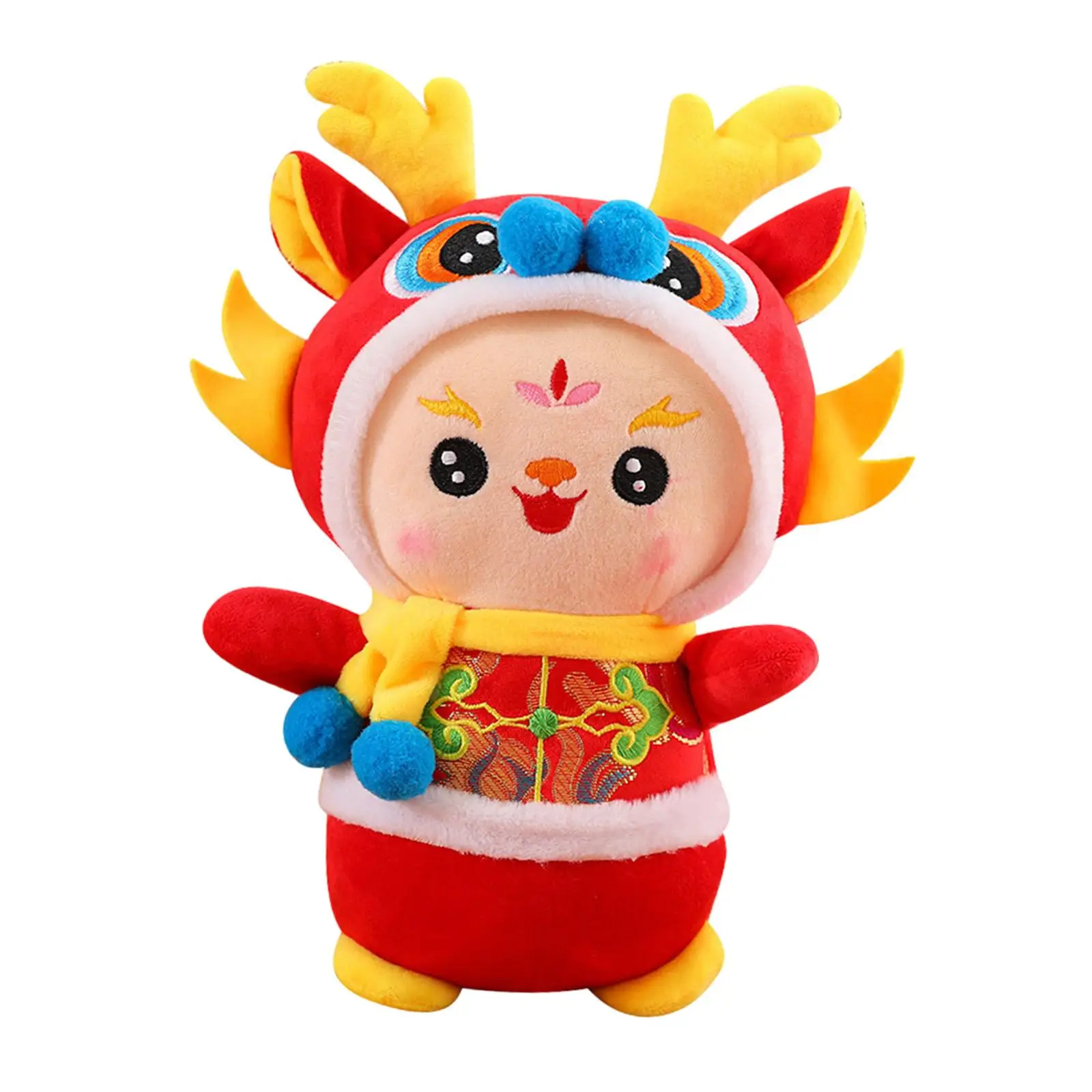 2024 Lunar New Year Dragon Plush Toy Soft Cuddly Mascot for Spring Festival Party Favor Home Accent