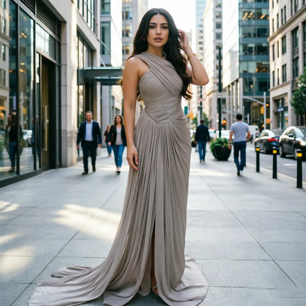 

Eightale Arabic Evening Dress V-Neck Crepe Customized Pink Floor Length A-Line Beaded Pleats Prom Wedding Party Gown