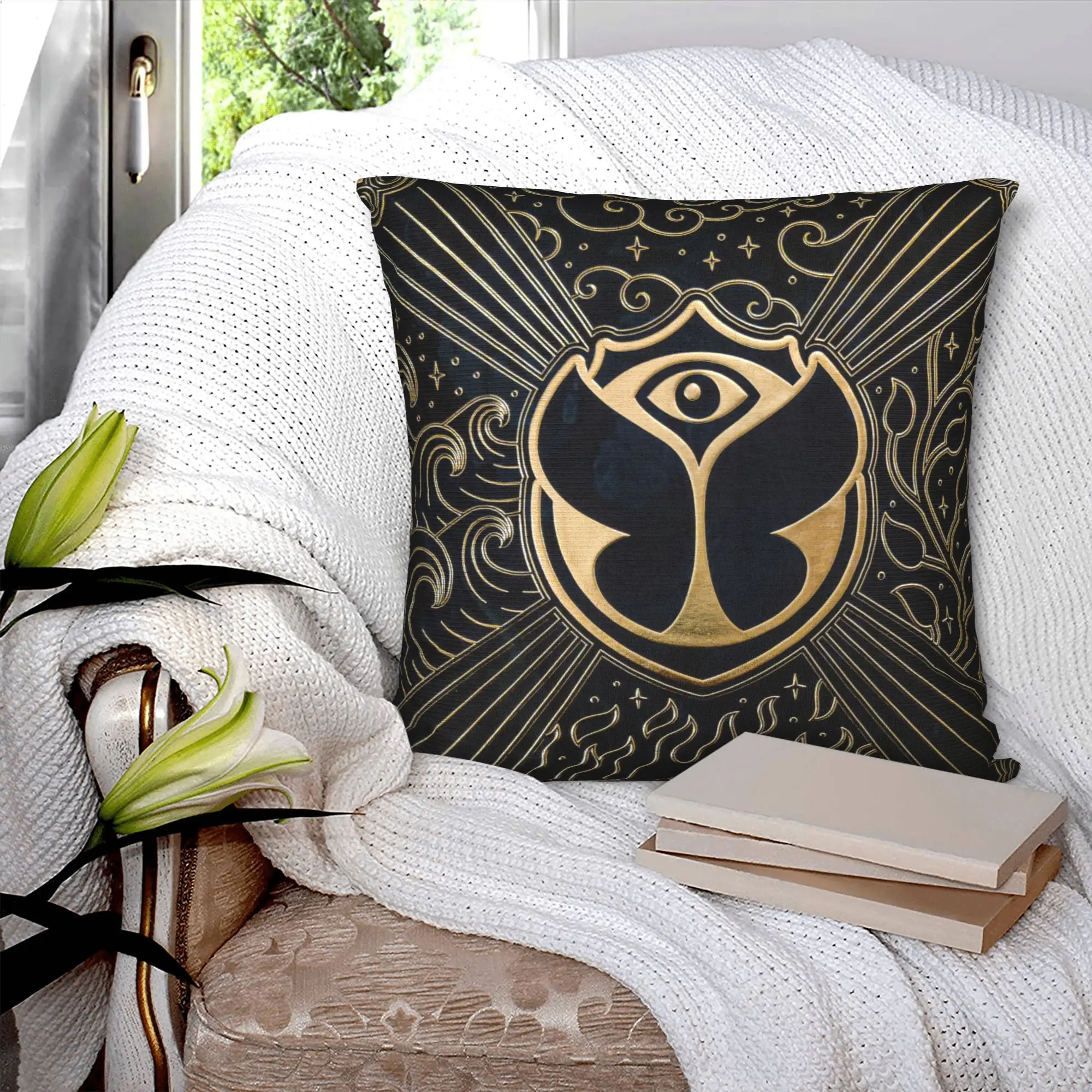 Tomorrowland Cushion Cover 45x45cm Soft Belgian Electronic Dance Music Festival Throw for Sofa Square Pillowcase Home Decorative