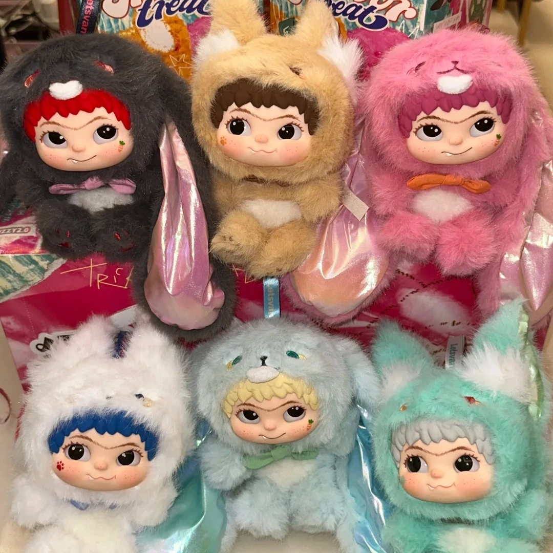 

Genuine Wakuku V2 Fox Rabbit Blind Box Plush Figurine Cute Desk Decor Mystery Edition Celebrity Style Gift For Girls Collectors