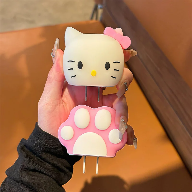 New High Quality Cartoon Sanrio Hello Kitty Charger Data Cable Case Protector and Winding Kit for Apple 18W 20W Charger Adapter