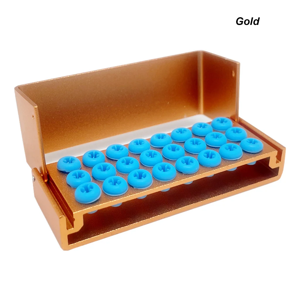 24Hole Dental Burs Holder High/Low Speed Burs Autoclavable Sterilizer Block Case Dentistry Burs Cleaning Stand Organizer Dentist