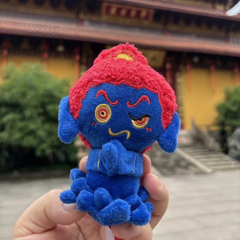 Buddha Plush Doll Integrating Traditional Culture Creative Pendant Slightly Fierce And Pretty Adorable Keychain For Car Bags