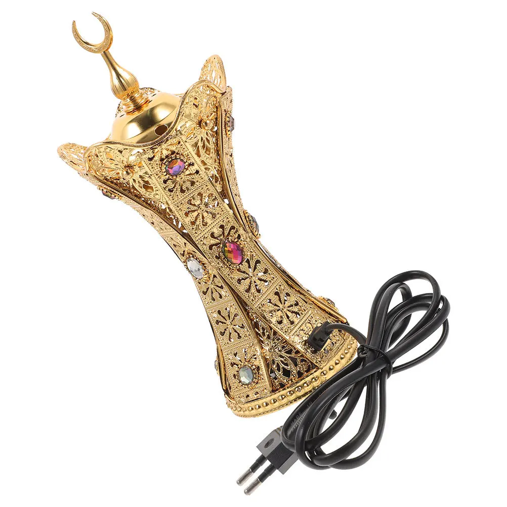 

Electric Incense Burner Metal Desktop Censer Eu Plug Vintage Aroma Burner Incense Holder for Relaxing Home Tea Reading Use