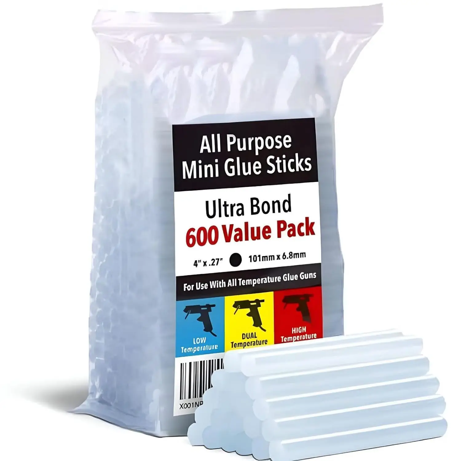 

Mini Hot Glue Sticks, 600 Count, Clear 4-Inch for Crafts and DIY Projects - Fits Most Glue Guns