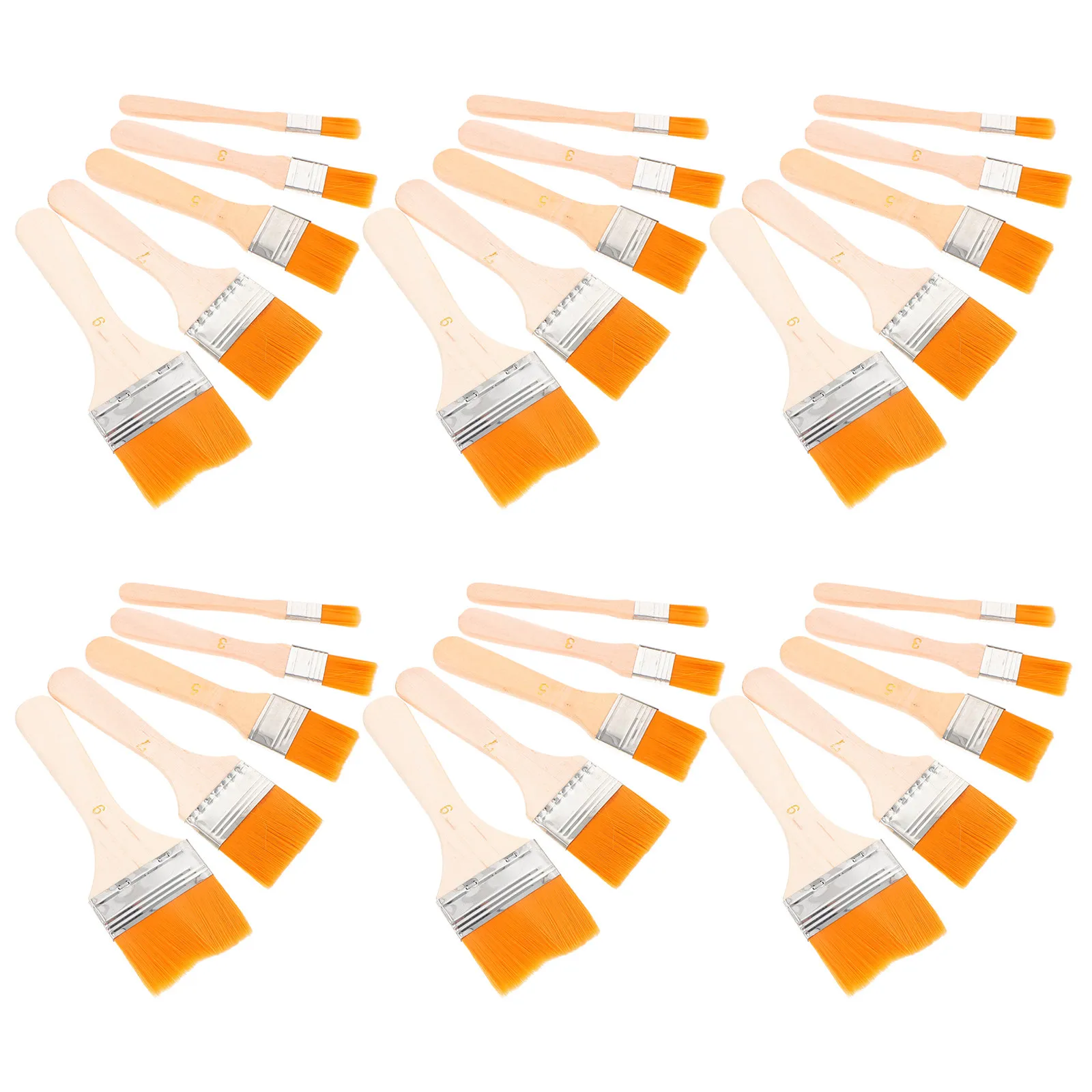 50pcs-painting-brushes-flat-oil-painting-brush-nylon-hair-wooden-handle-for-adults-acrylic-watercolor-varnish-art