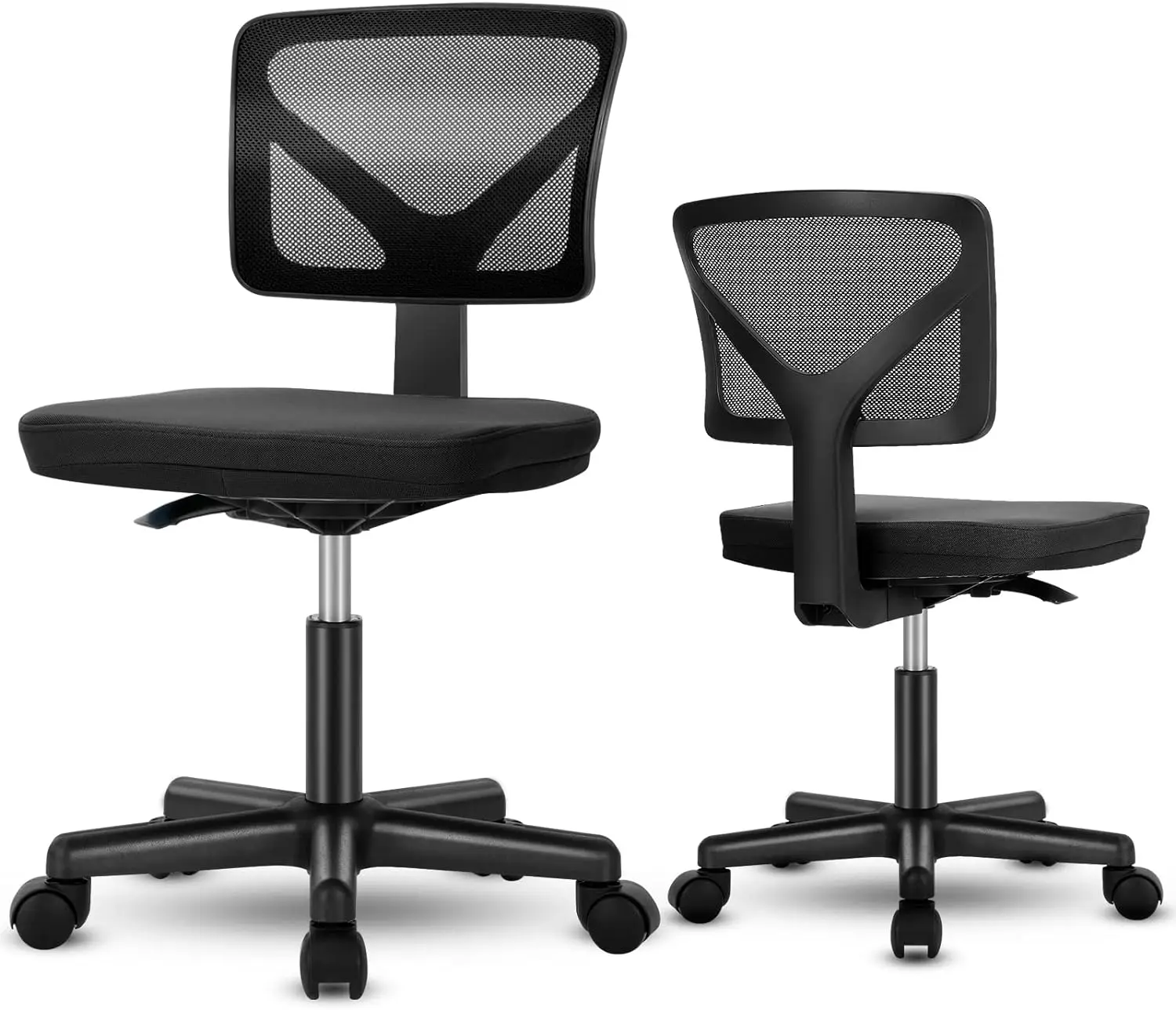 Ergonomischer Computer tisch aus Home-Office-Mesh, Armlehne, kleiner Executive-Arbeits stuhl mit mittlerer Rückenlehne, Lordos stütze und drehbarem Rollen