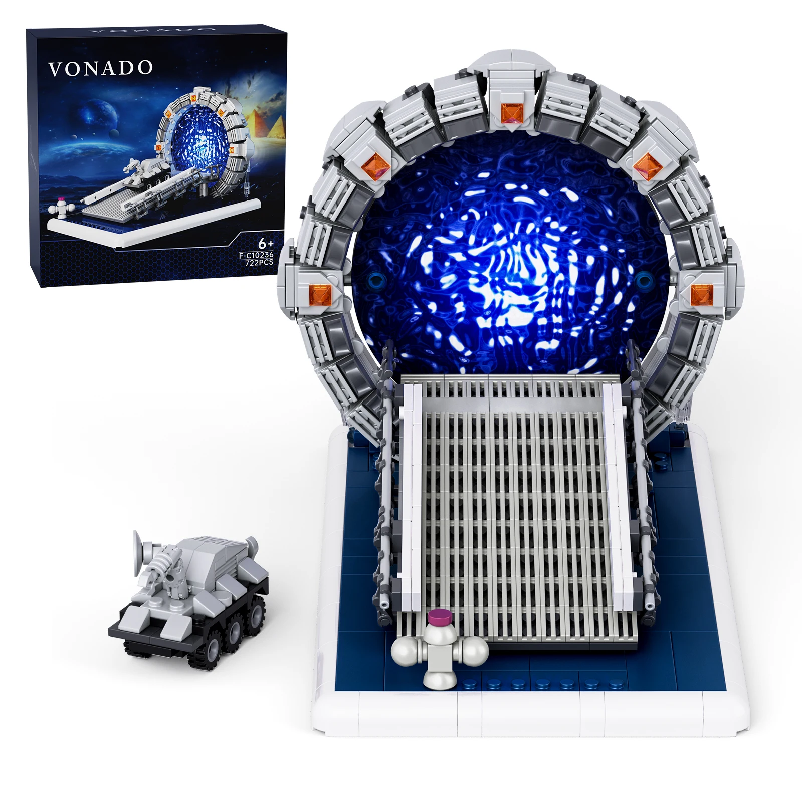 Stargateals SG-1 Portaled Building Block Kit,Space Travel Scenes Weaponized mobile chariots Bricks Toys Movie Fans Gifts(722PCS)