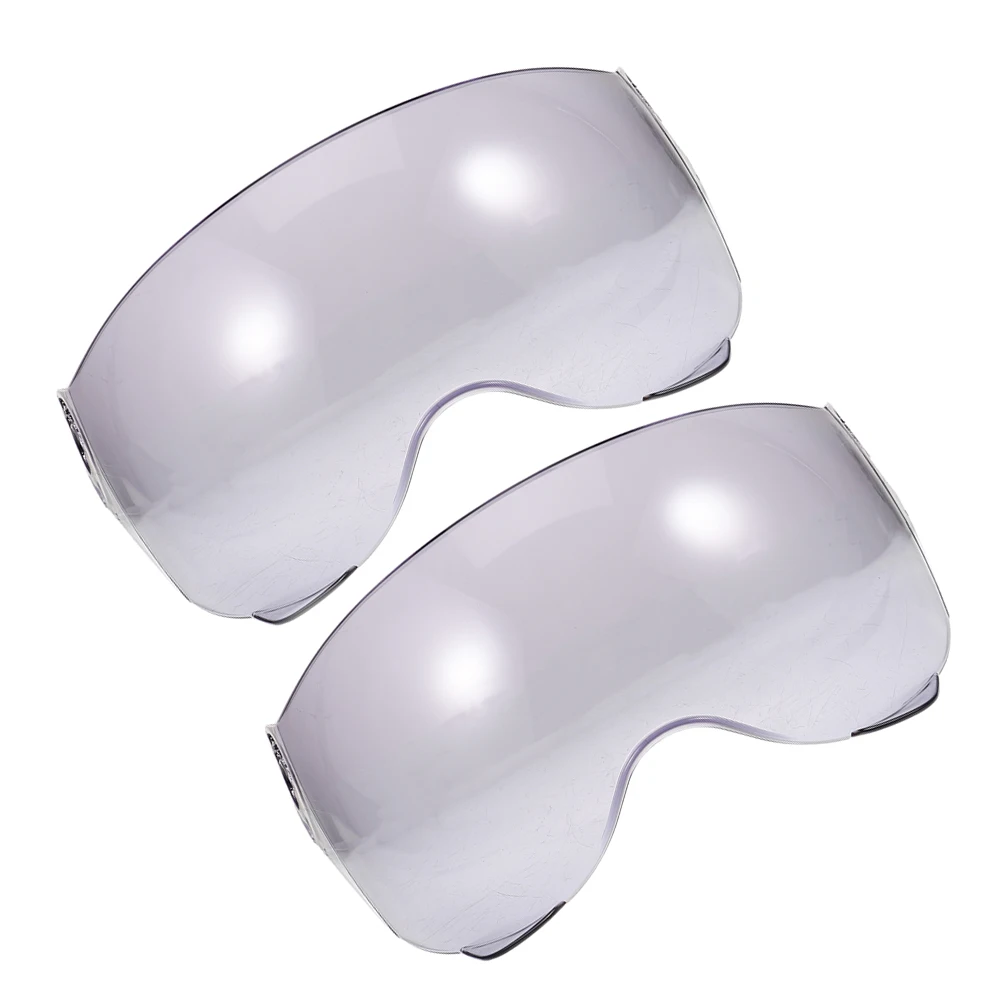 

2pcs Sunscreen Lens Motorcycle Grey Visor Windproof Half Replacement Clear Plastic Uv Protection Riding
