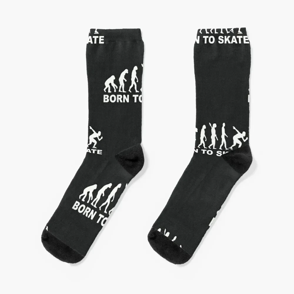 Born to ice skate Socks snow funny sock Antiskid soccer kawaii Socks Girl Men's