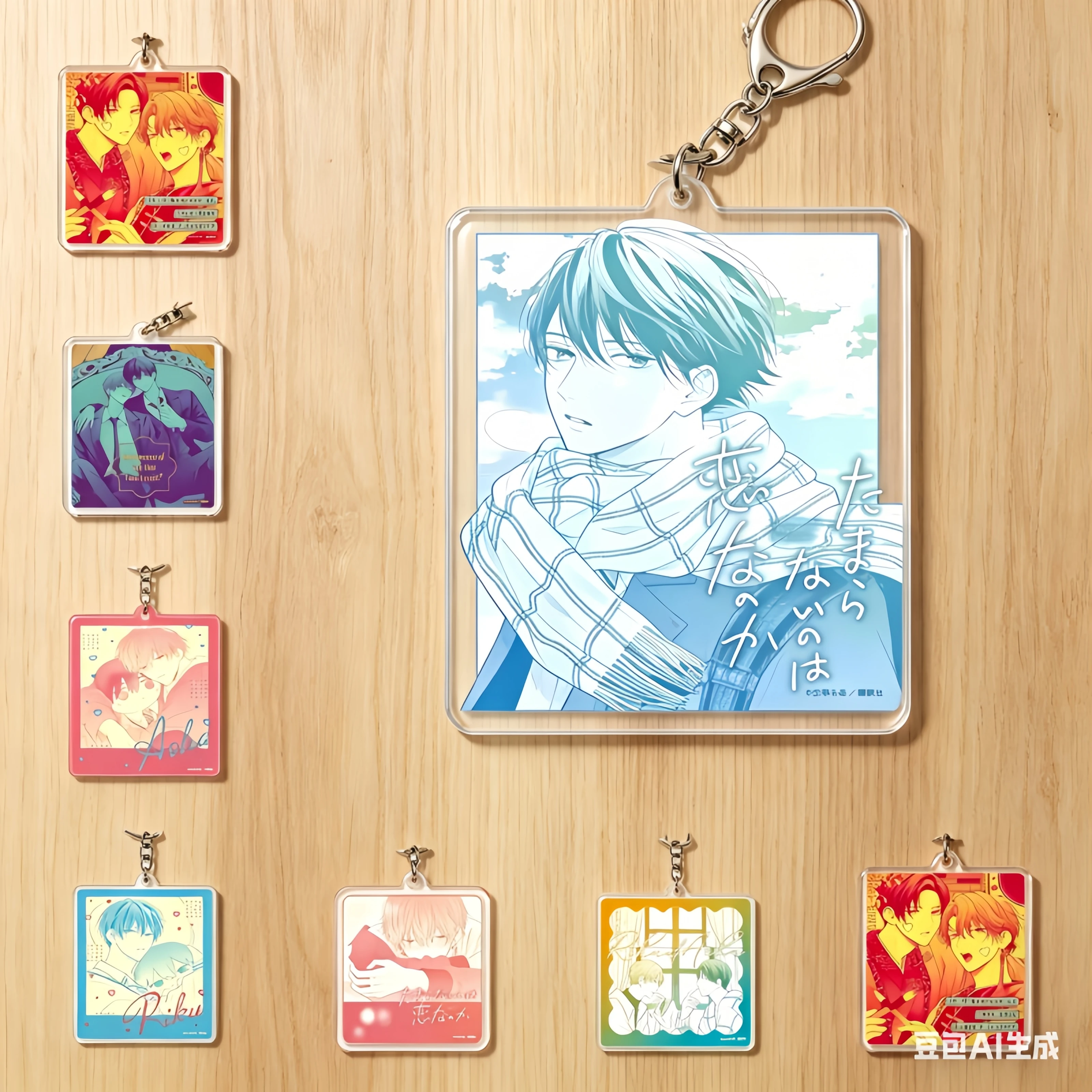 NEW Anime A Love Too Captivating Acrylic Keychain Riku Kitahara/Aoha Misuzu Cell Phone Pendant Anime Lovers Gifts 6CM Wholesale