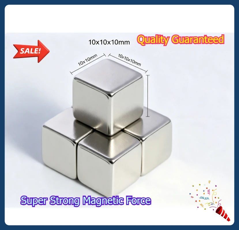 Permanent 10x10x10mm NdFeB Square Magnet Super Powerful Neodymium Block For Fridge Decor Hobby Experiment Storage DIY