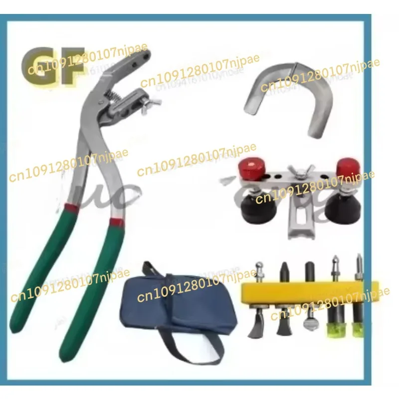 Kit di riparazione ammaccature per auto senza vernice Pinze a crimpare per bordi ammaccature per carrozzeria Impugnatura antiscivolo Kit di strumenti di riparazione per bordi parafango con morsa a crimpare in metallo portatile L