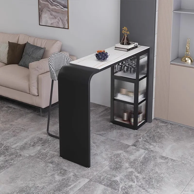 

Italian rock slab bar table Changhong glass wine cabinet partition cabinet family bar dining side cabinet integrated balcony