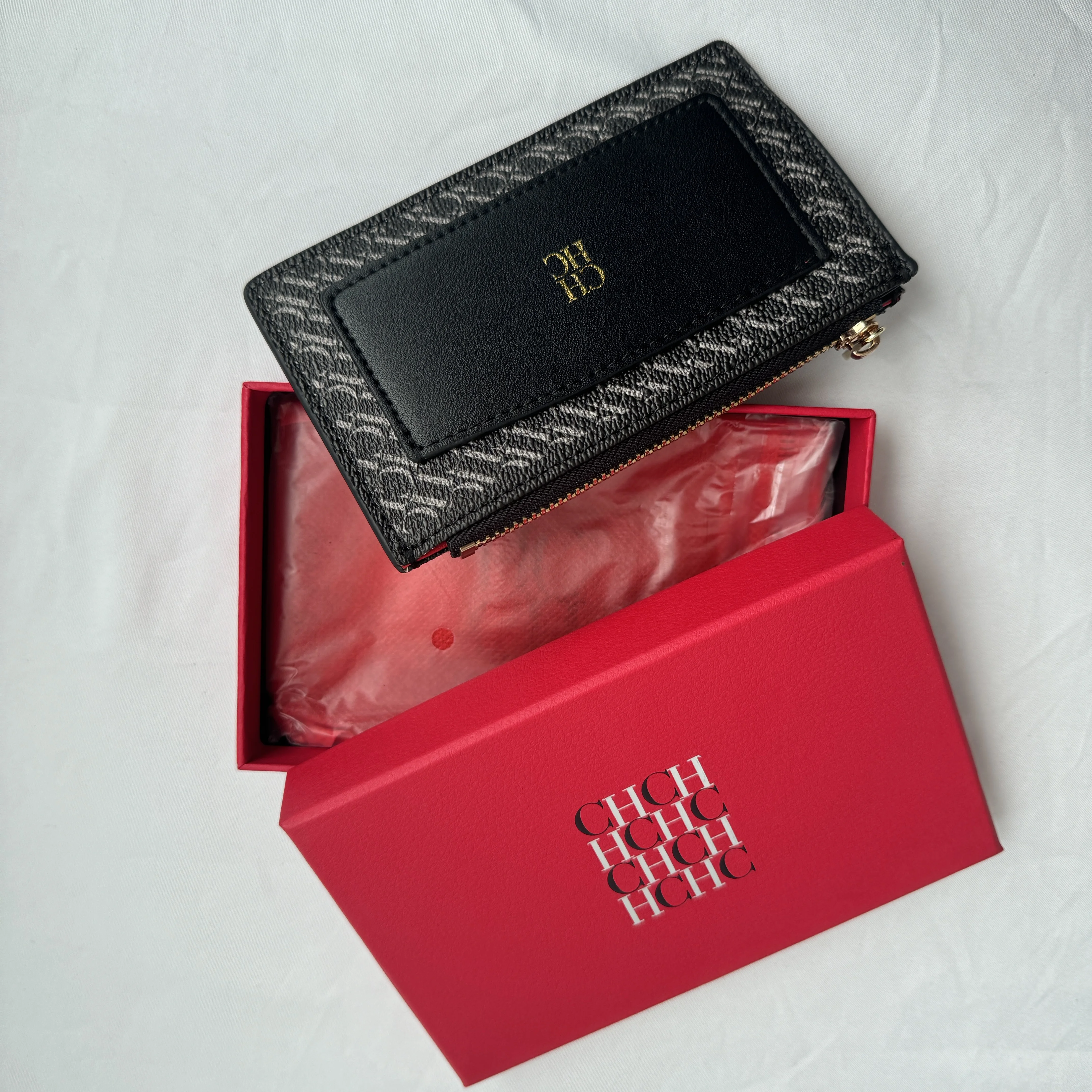 CH Fashion Women's Bag Button Folding Women's Wallet Retro Temperament Women's Leather Bag Card High Quality Metal Zipper