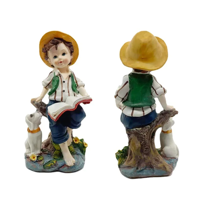

European Style Country Villa Figurine Garden Decoration Garden Resin Crafts Outdoor Balcony Landscape Decoration