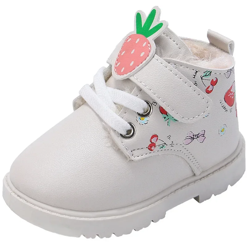 Zapatos Niñakid Snowlaars Winter Laars Meisje Prinses Schoenen Zachte Zolen Wandelschoen Baby Enkellaarzen Mode Leren Laars Kid Schoen