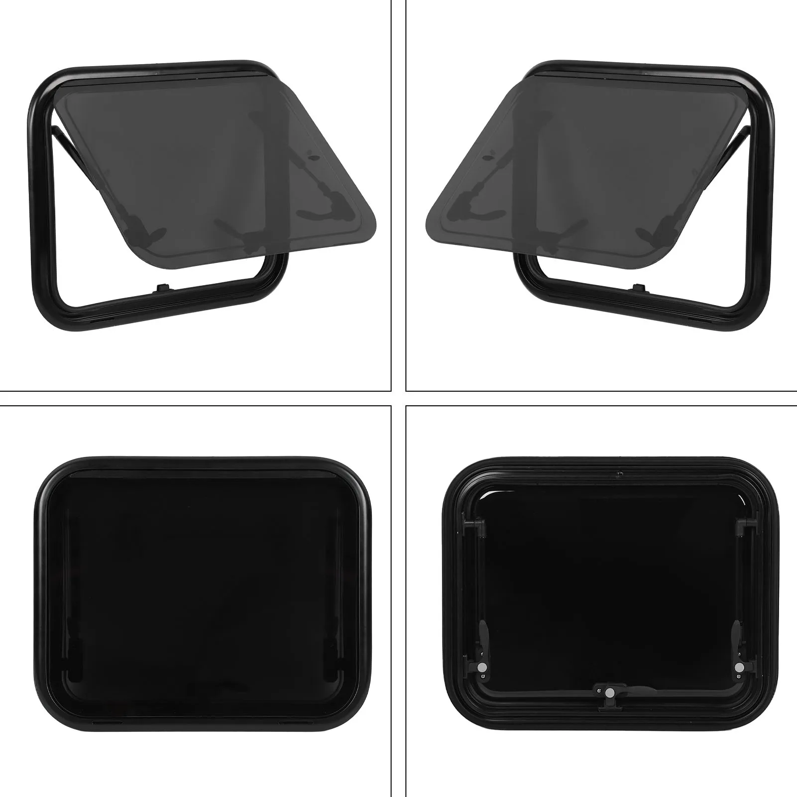 RV External Push Window 16x12in Rounded Acrylic Glass Easy Install Erosion Resistant RV Emergency Window for Trailer Motorhome