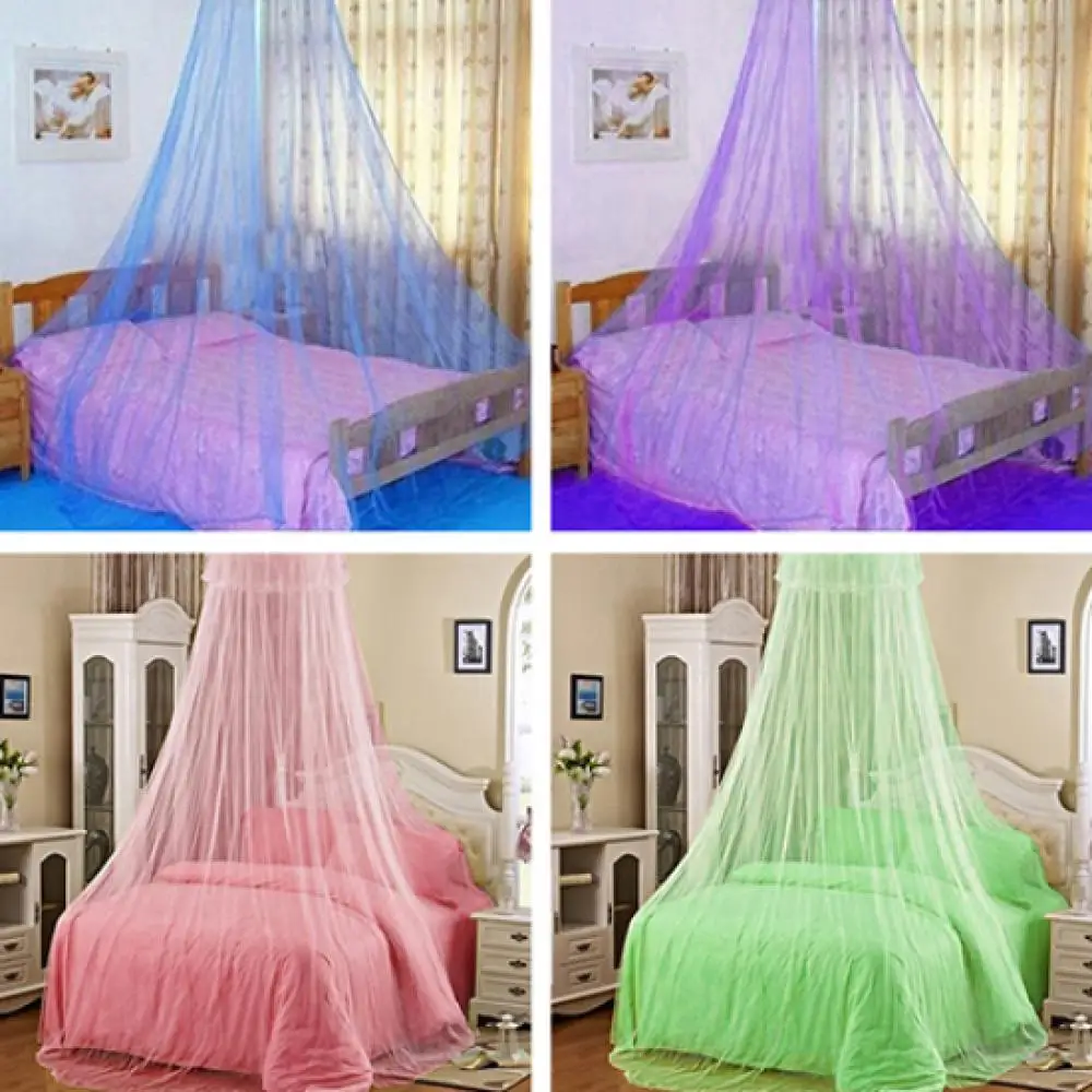 Curtain Lace Net Bed Canopy Elegant Insect Netting Round Dome Mosquito Bedding