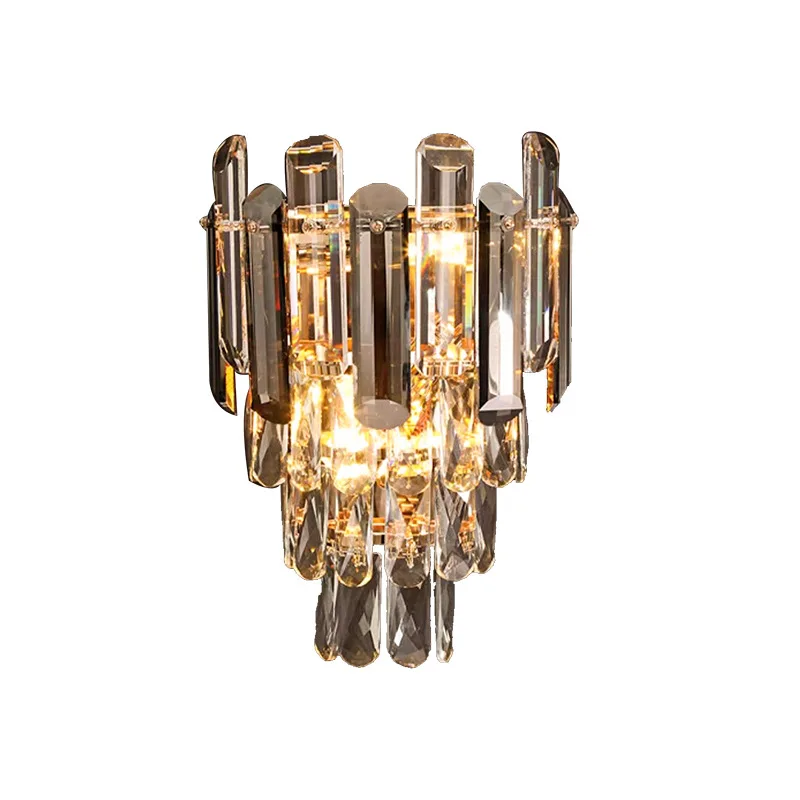 

Modern light luxury crystal wall lamp bedroom bedside lamp simple background wall lamp