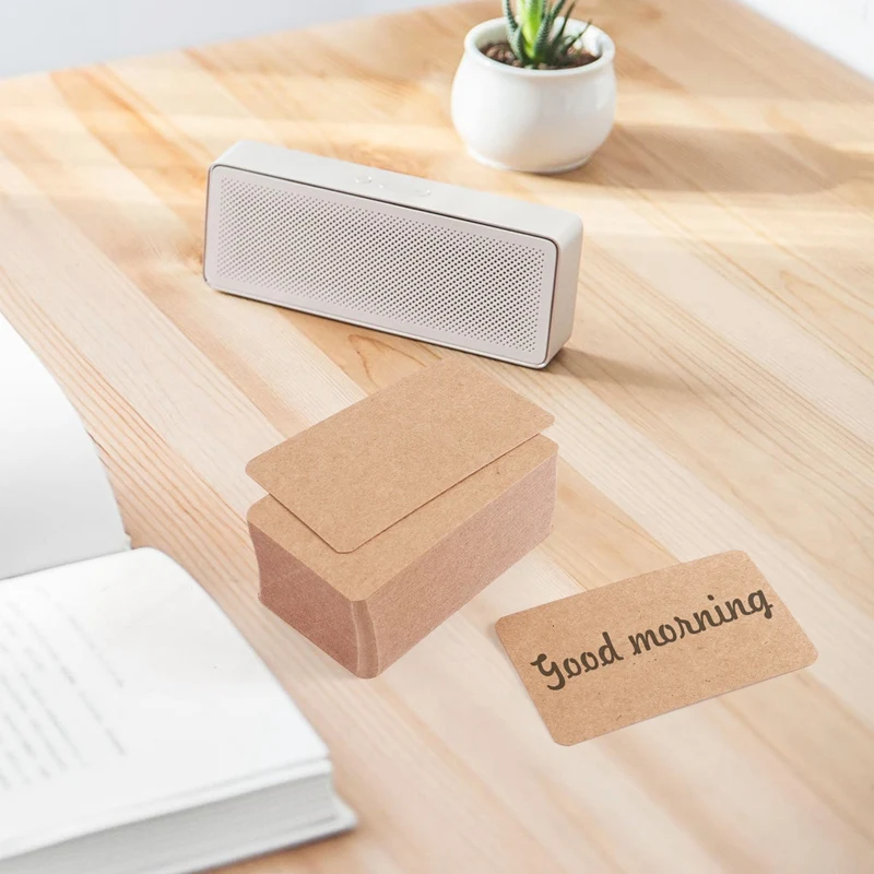 Em branco Kraft Paper Cartões, Word Message Card, DIY Gift Card, 100pcs