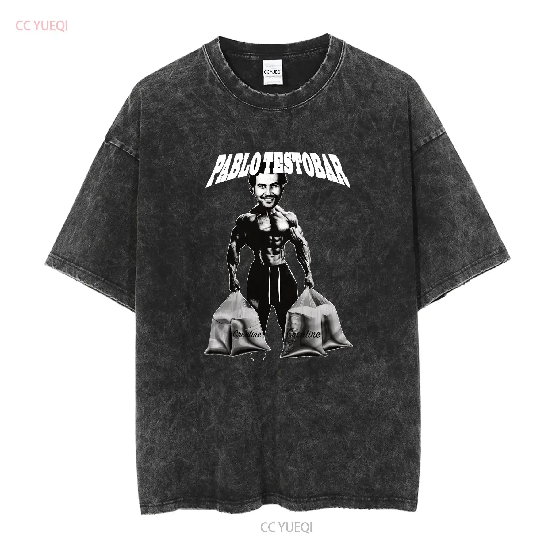 Pablo Testobar With Creatine Sacks T shirt Funny Hilarious Meme Gym Pump Cover Fitness Bodybuilding Wear Vintage Style vintage