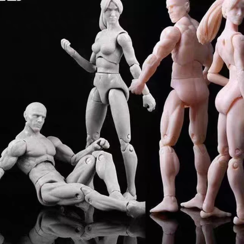 Новая подвижная фигурка-модель 1/18 (3,75 дюйма) с разборными руками и ногами, монохромная, для самостоятельной покраски (мужская и женская)