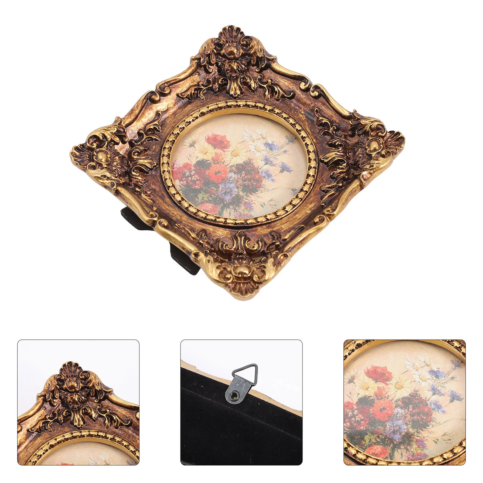 

European Style Photo Frame Vintage Display Shelf Home Picture Holder for Desk Frames Displaying