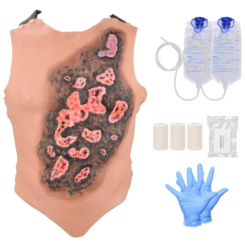 Wearable Chest Burn Wound Trauma Training Phantom Plastic Model Student First‑Aid Medical Lab Teaching Tool
