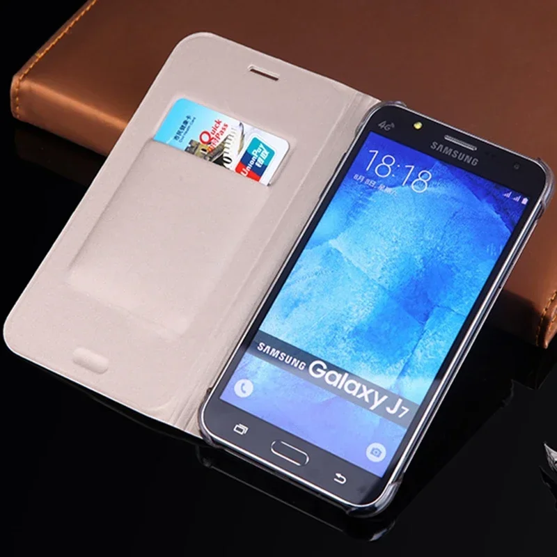 Slim PU Leather  Wallet Case Flip Cover With Card Holder Phone Back Cases For Samsung Galaxy J7 2016 J710 J710F J710H J710M