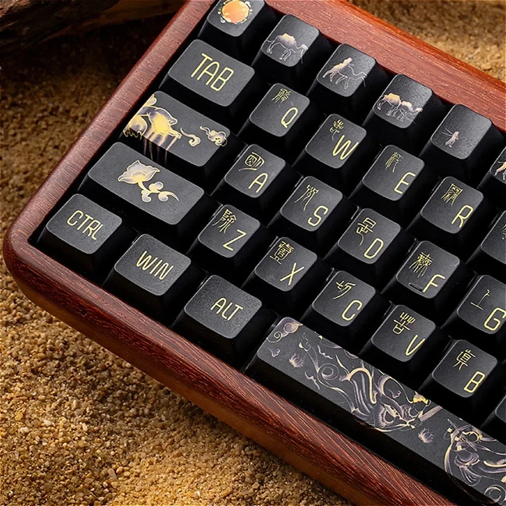 146 keys, Dunhuang dream theme retro style PBT keycap, cherry height, suitable for MX switch gaming mechanical keyboard