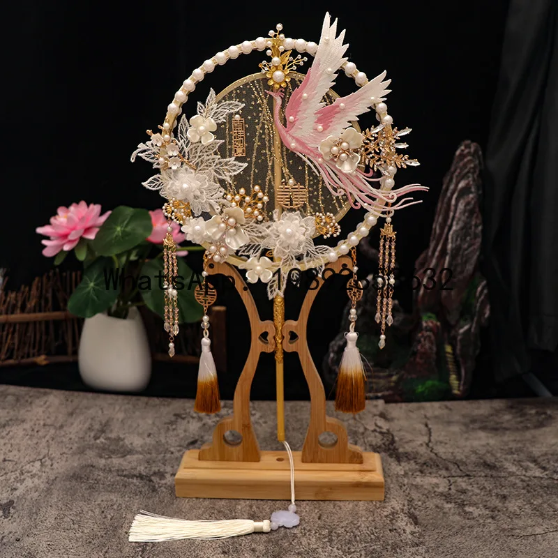 FS group fan antique, bride Xiuhe wedding ceremony Chinese Xiuhe clothes fan Chinese style