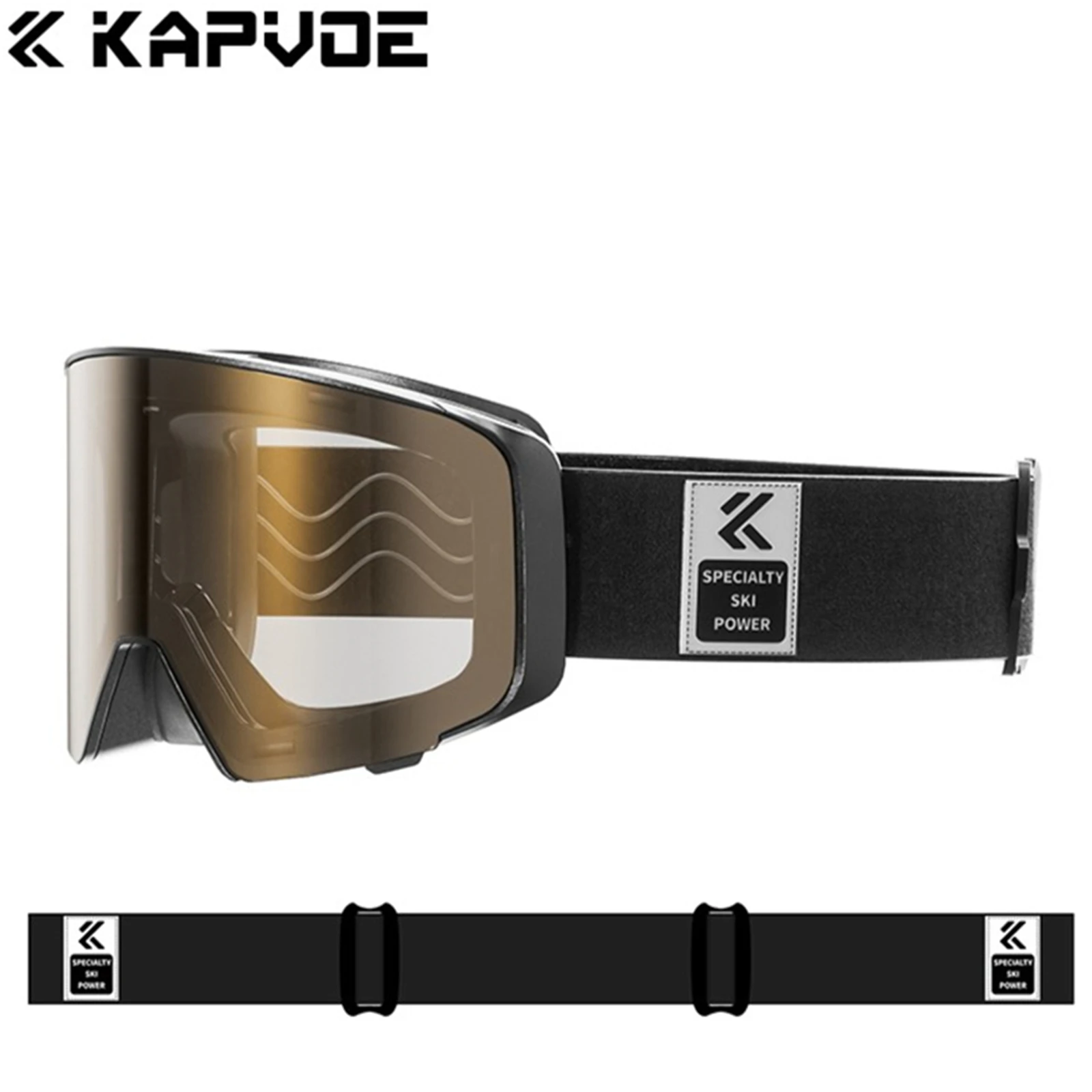 Kapvoe カラーフォトクロミックスキーゴーグル男性スノーモービル防曇