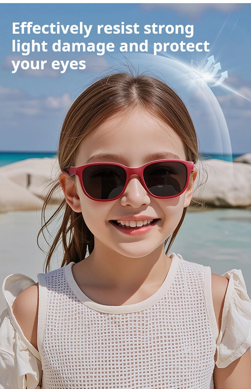 Fashion Square Polarisierte Kinder-Sonnenbrille, ultraleicht, umweltfreundliche Materialien, Sonnenbrille für Jungen und Mädchen, Outdoor-Sport-Sonnenbrille – Detail 4