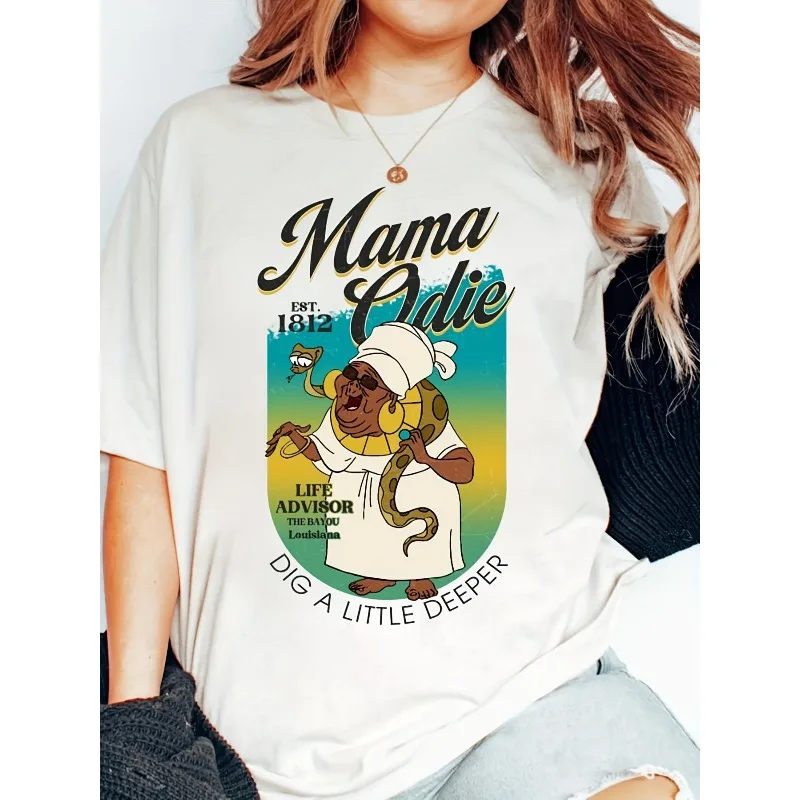 Große Größe – Disney Princess and Frog Mom Audi Grafik-T-Shirt – 100 % kurzärmliges Sommeroberteil mit Rundhalsausschnitt