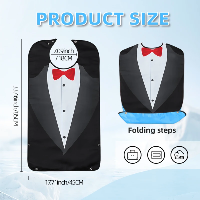 Single-Pack Adult Bibs, Stylish Bibs with Suit Pattern, Garment Protectors, with Lint Collector, Suitable for Seniors.