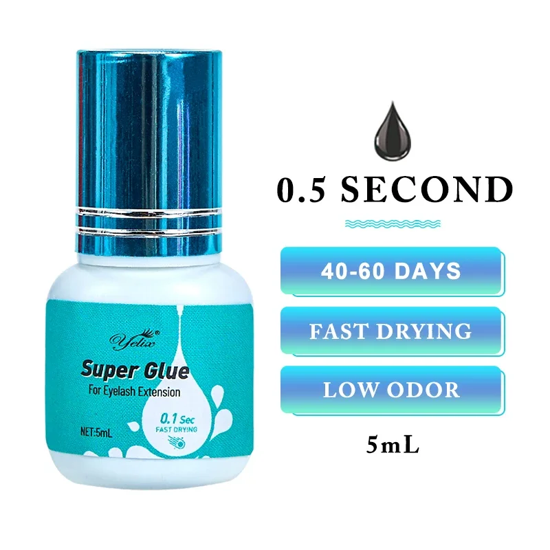 Yelix wimpern verlängerung kleber 0.5-1 Sec Schnelle Trockenen einzelne wimpern kleber Schwarz/Klar wimpern kleber Falsche Wimpern lash erweiterung