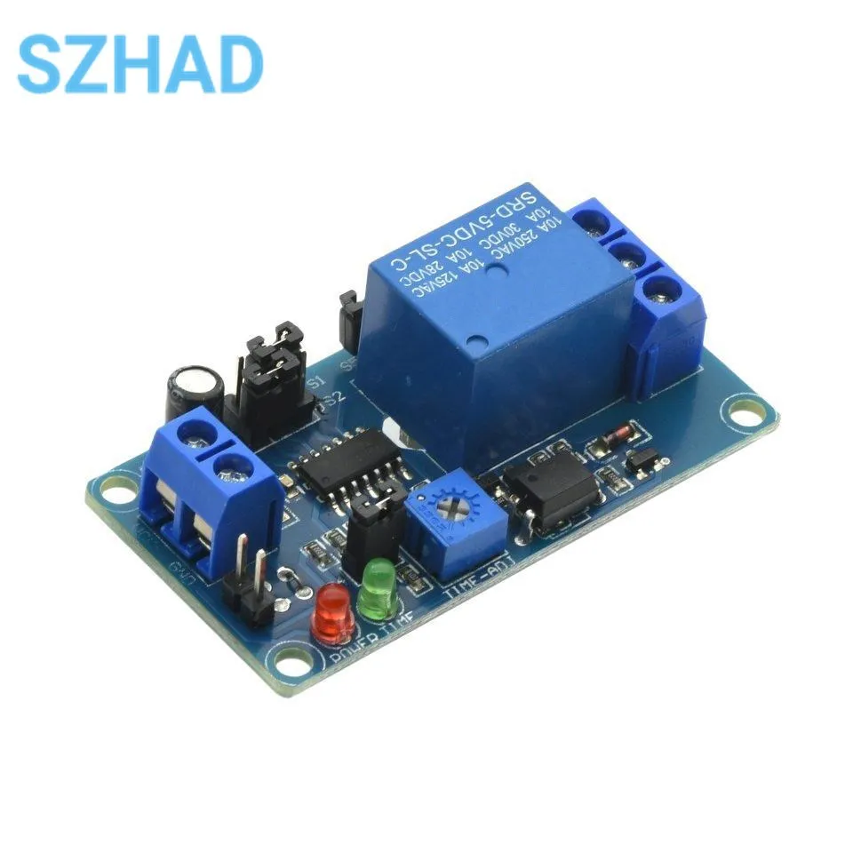 DC 5V/12V Time Relay Module Normal Open Time Delay Relay Control Switch Adjustable Potentiometer LED Indicator