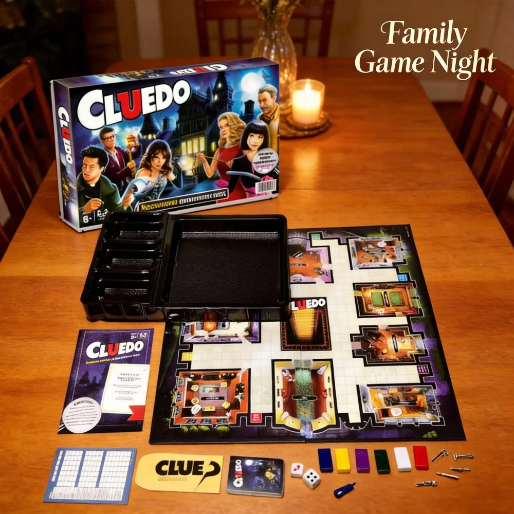 Juego de Mesa Clásico CLUEDO - El Juego Definitivo de Deducción de Misterios y Crímenes para Familias y Noches de Juegos, Edades 8+