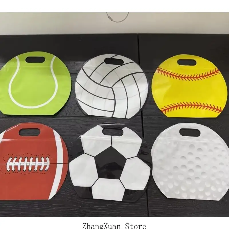 24 Stück Sportball-Thementasche, wasserdichte, durchsichtige Kunststoff-Geschenktüte für Kindergeburtstag, 3 x – Detail 7