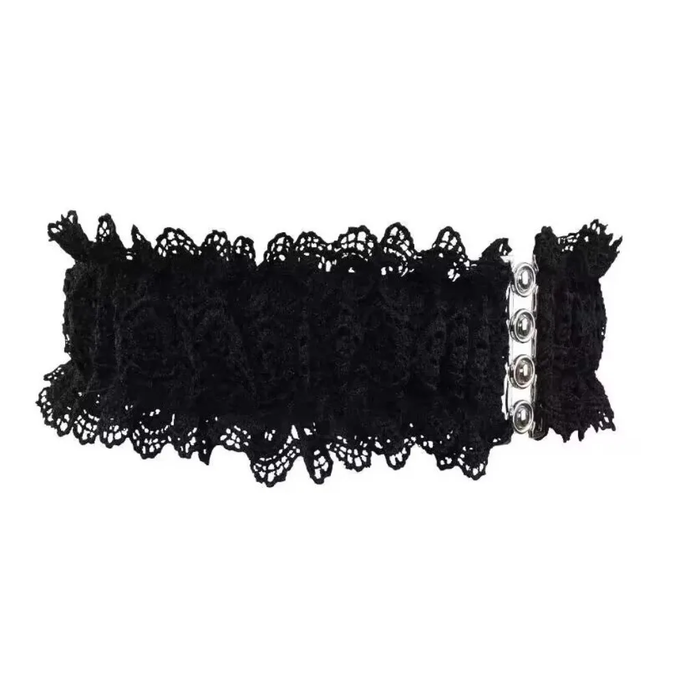 حزام خصر دانتيل فاخر متعدد الاستخدامات بلون سادة مشد خصر مرن بعرض 12 سم وشاح مرن للنساء #2