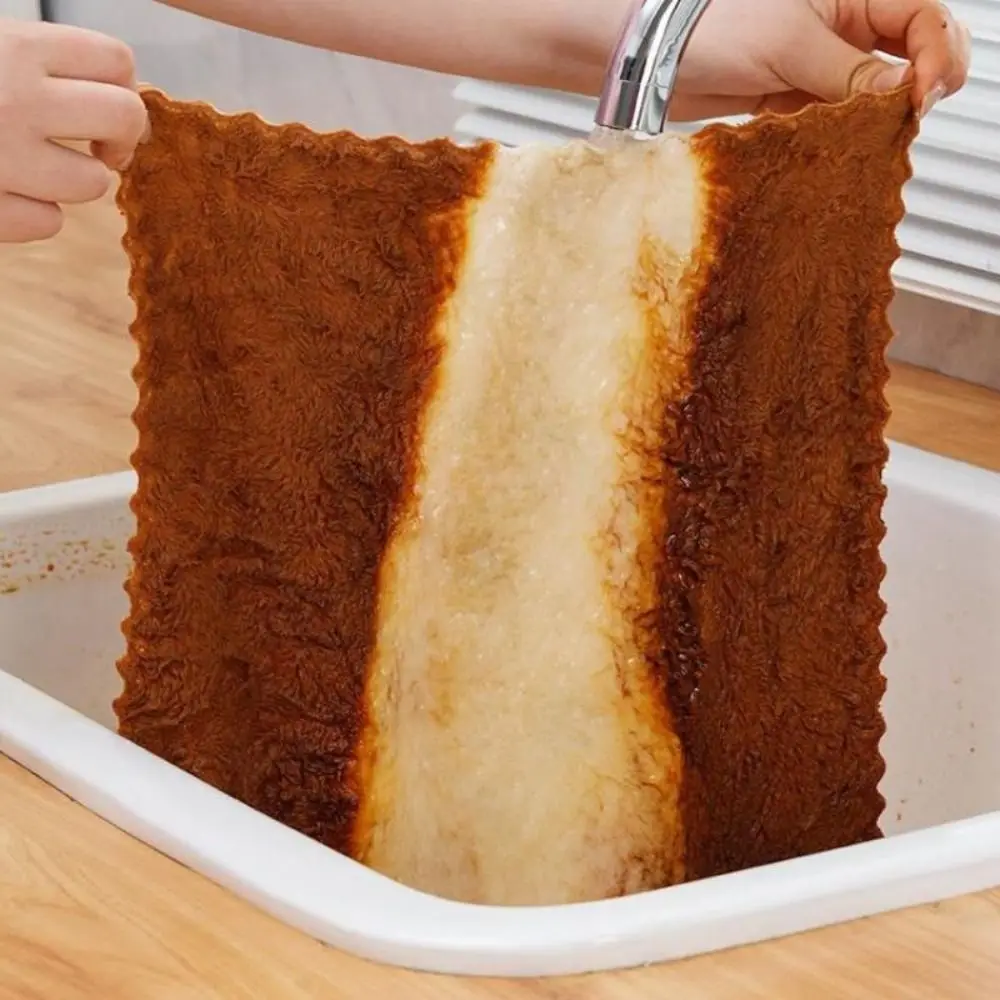 30x30cm Kitchen Cleaning Cloth Coral Fleece Reusable Household Dishcloth Soft Touch Absorbent Dish Washing Towel